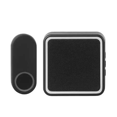 Globe Globe Heath Zenith Black Plastic Wireless Door Chime Kit 18000151